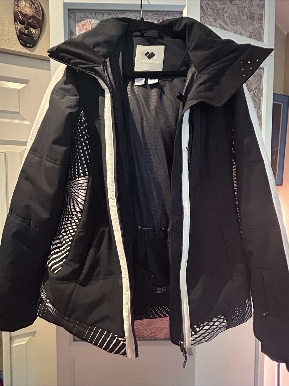 Obermeyer Black Ski Jacket with White Trim